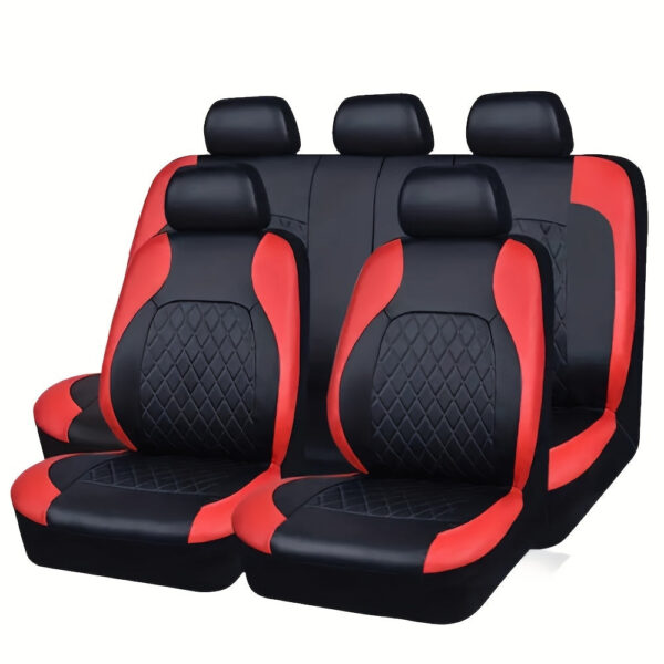 Universal Faux Leather Car Seat Covers - Black - Image 2