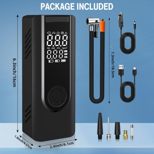 150PSI Portable Tire Inflator Air Compressor with 25000mAh Battery - Image 5