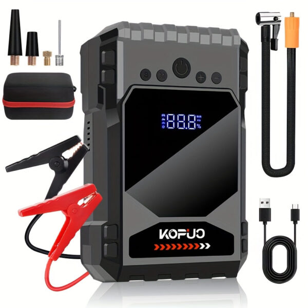 KOPUO 6000A Car Jump Starter with Air Compressor and LED Light - Image 2