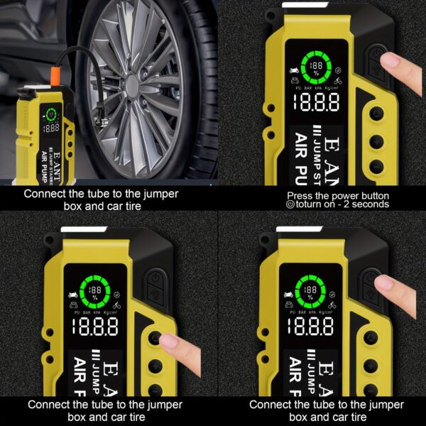 Portable Car Jump Starter 4000A with Air Compressor - Image 3