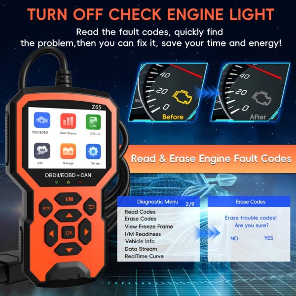 Professional OBD2 Car Diagnostic Scanner - Enhanced Code Reader & Reset Tool - Image 5