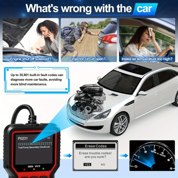 V519 OBD2 Professional Diagnostic Scanner with Live Data - Image 3