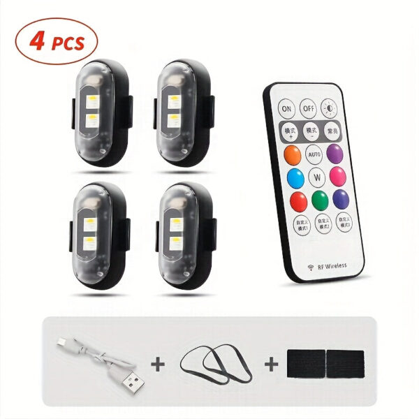 Wireless LED Strip Lights 4/6pcs with Remote Control
