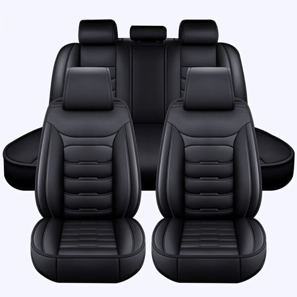 Universal 5-Seat Car Seat Cover Set Waterproof Faux Leather - Image 2