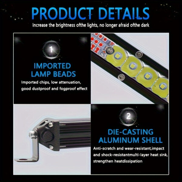 21-inch LED Light Bar - 220W Single Row for Off-Road Vehicles - Image 2