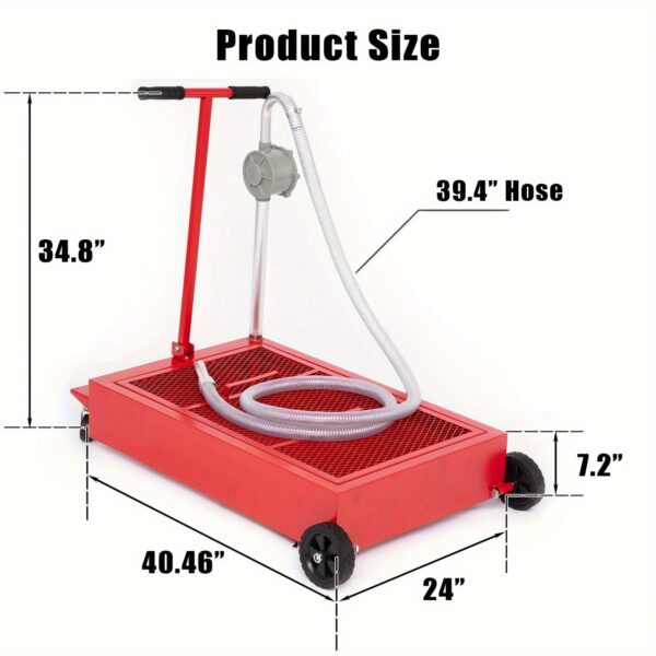 Oil Drain Pan with Pump and 39-inch Hose Low Profile - Image 4