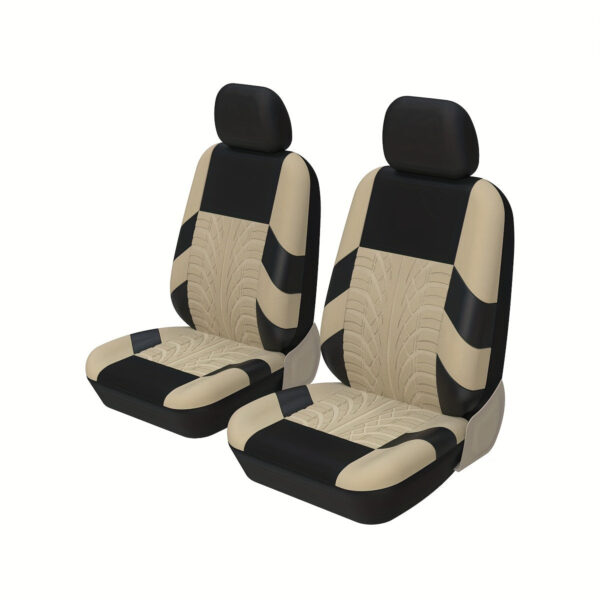 Universal Car Seat Covers Full Set - 3D Tyre Print Polyester - Image 9