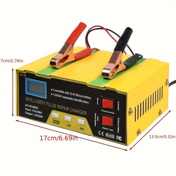 12V/24V Car Battery Charger - Smart Automatic Pulse Repair