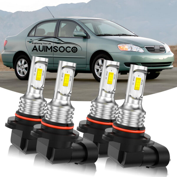 Toyota Corolla LED Headlight Bulbs 9005 9006 White 6000K 2001-2016 - Image 7