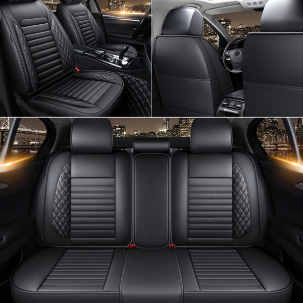Universal Car Seat Covers, Full Set Faux Leather, 5-Seat - Image 3