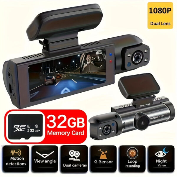 Dual Dash Camera 1080P Front and Interior with Night Vision 3.16 Inch Screen - Image 8