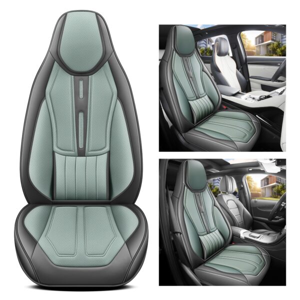 Universal Faux Leather Car Seat Cover Set 9-Piece Red - Image 3