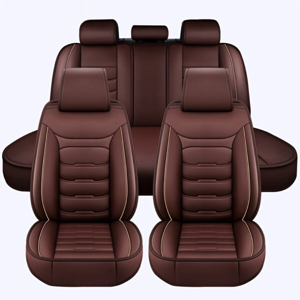 Universal 5-Seat Car Seat Cover Set Waterproof Faux Leather - Image 4