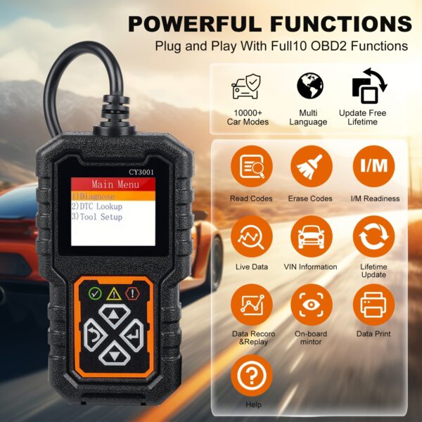 CY3001 OBD2 Car Scanner Engine Code Reader Diagnostic Tool - Image 3