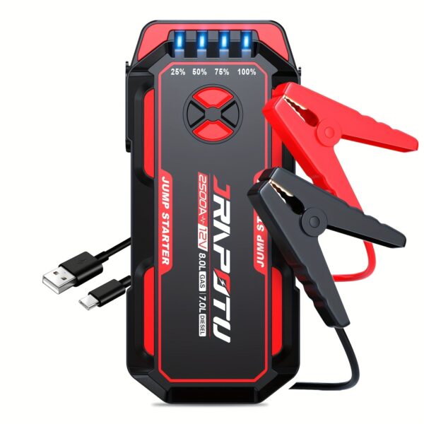 Portable Jump Starter 4000A Peak 12V Car Battery Booster with USB & LED Light - Image 7
