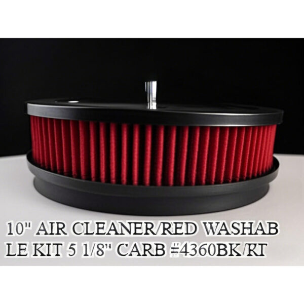 10-inch Muscle Car Air Cleaner with Red Washable Filter Kit