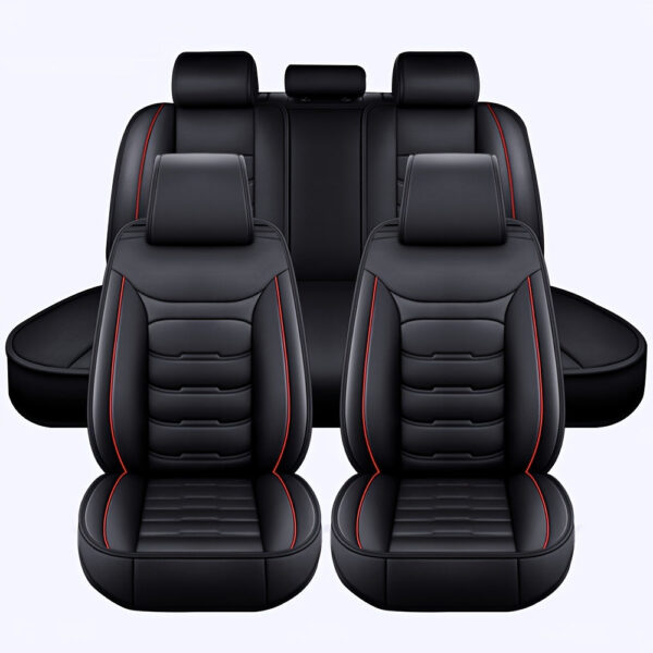 Universal 5-Seat Car Seat Cover Set Waterproof Faux Leather - Image 3