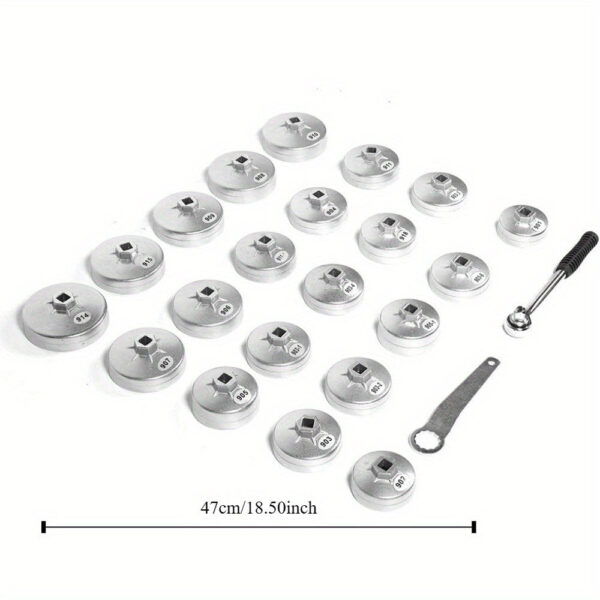 23-Piece Aluminum Oil Filter Wrench Socket Set