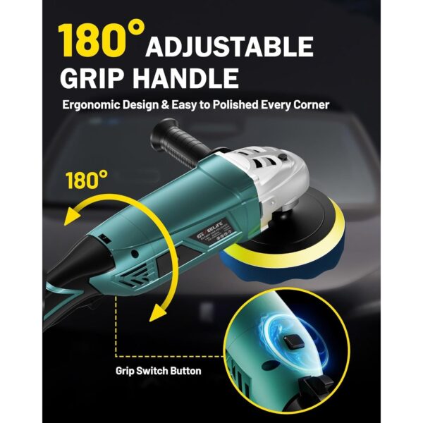 Car Buffer Polisher 7-Speed 1600W 1000-3500RPM with Handle - Image 6