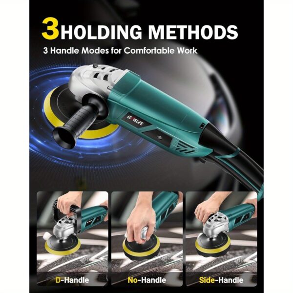 Car Buffer Polisher 7-Speed 1600W 1000-3500RPM with Handle - Image 5