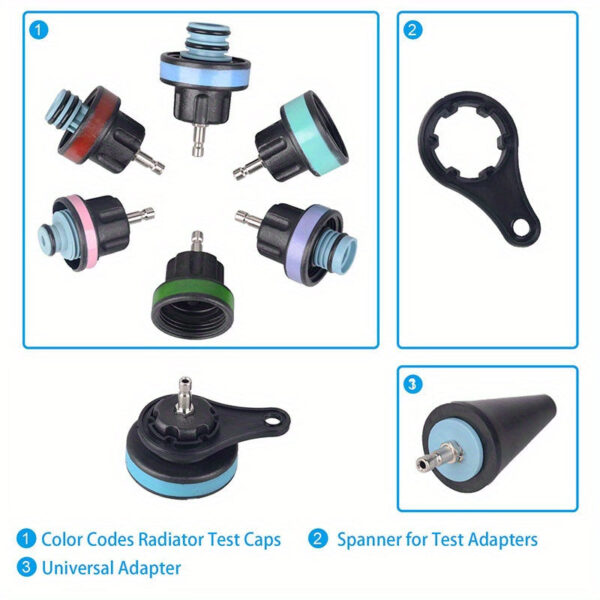 28pc Radiator Pressure Tester and Cooling System Refill Kit - Image 4