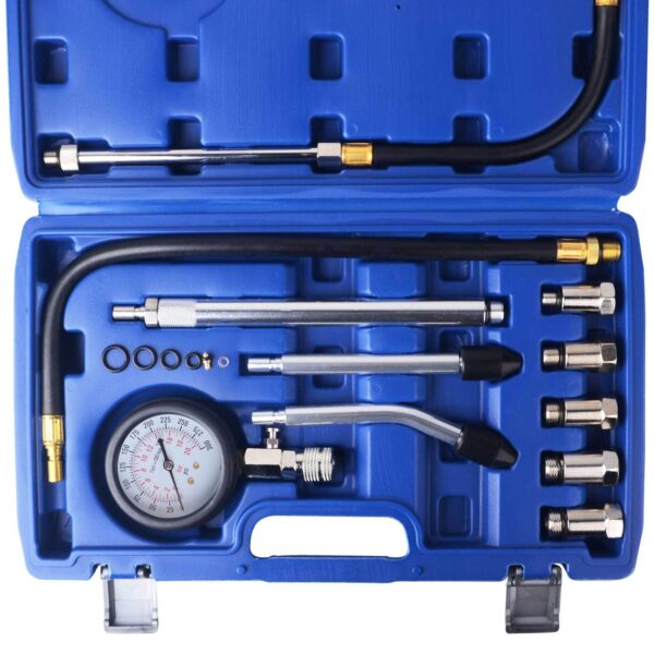 Cylinder Compression Tester Kit 11pc Auto Engine Gauge Tool