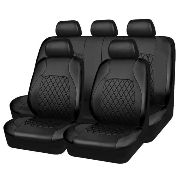 Universal Quilted Faux Leather Car Seat Covers All-Season - Image 3
