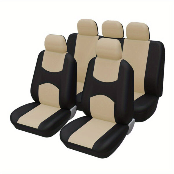 Universal 5 Seat Car Seat Covers Full Set Polyester - Image 3