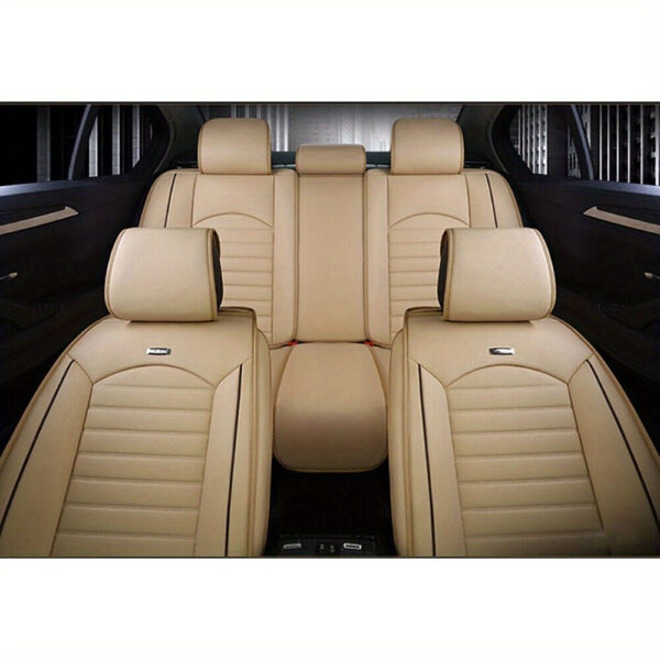 Universal 5 Seat PU Leather Car Seat Covers Full Set Waterproof - Image 2