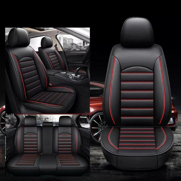 Universal 5 Seat PU Leather Car Seat Covers Full Set Waterproof - Image 7