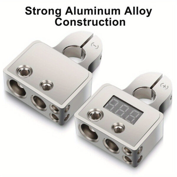 Car Battery Terminal Connector Kit with Digital Voltmeter 0-8 AWG - Image 4