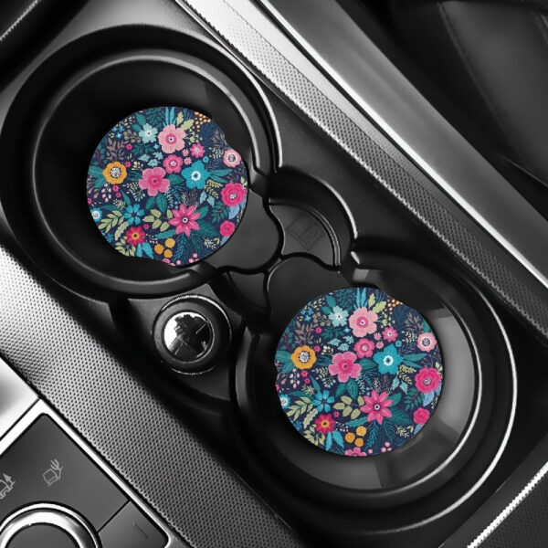 Floral Car Coaster Set 2-Pack