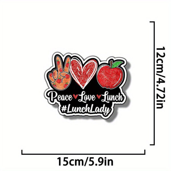 Peace Love Lunch Lady Vinyl Decal Sticker