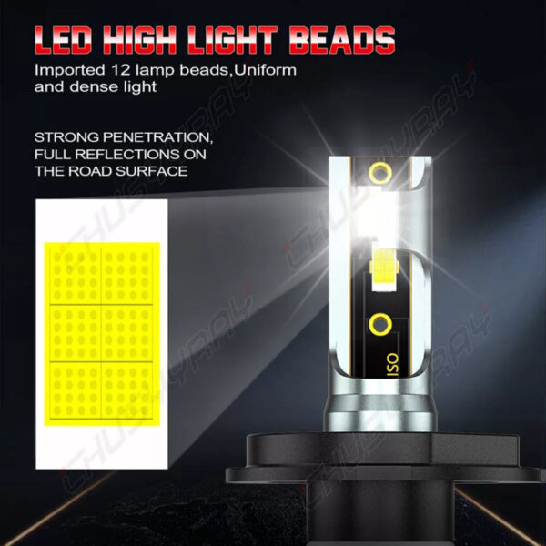 H4 9003 LED Headlight Bulbs 6000K White MITSUBISHI Mirage 1997-2019 2-Pack - Image 6
