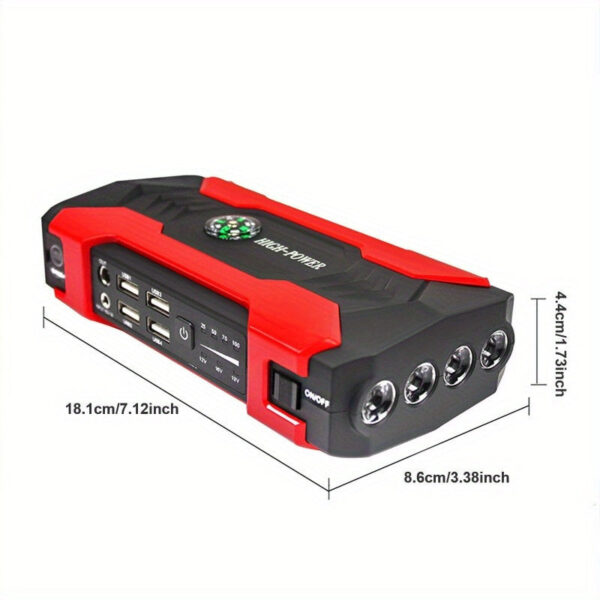 Portable Car Jump Starter Battery Pack with USB LED Emergency Kit - Image 4
