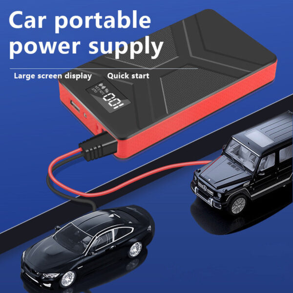 Slim Emergency Car Jump Starter with LED Light & USB Charging - Image 3