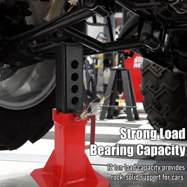 12 Ton Car Jack Stands with Lock Pin - Adjustable Height (2 Pack) - Image 5