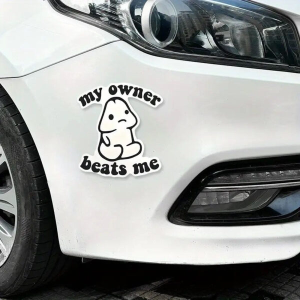 My Owner Beats Me Car Vinyl Decal