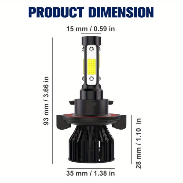 Compass 2007-2010 9008 LED Headlight Bulbs 6500K White - Image 2