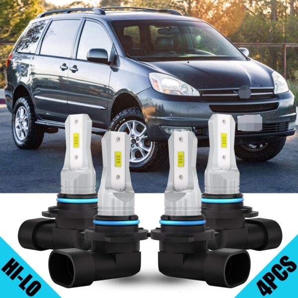 Toyota Sienna LED Headlight Kit 9005 9006 2004-2010 - Image 7