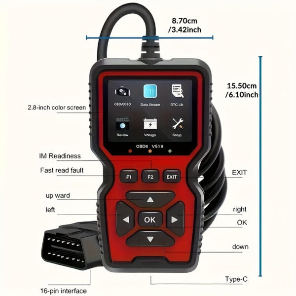 OBD2 Car Diagnostic Scanner - Engine Code Reader for OBDII Vehicles 1996+ - Image 2