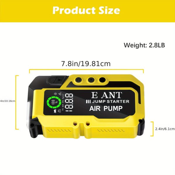 Portable Car Jump Starter 4000A with Air Compressor - Image 2
