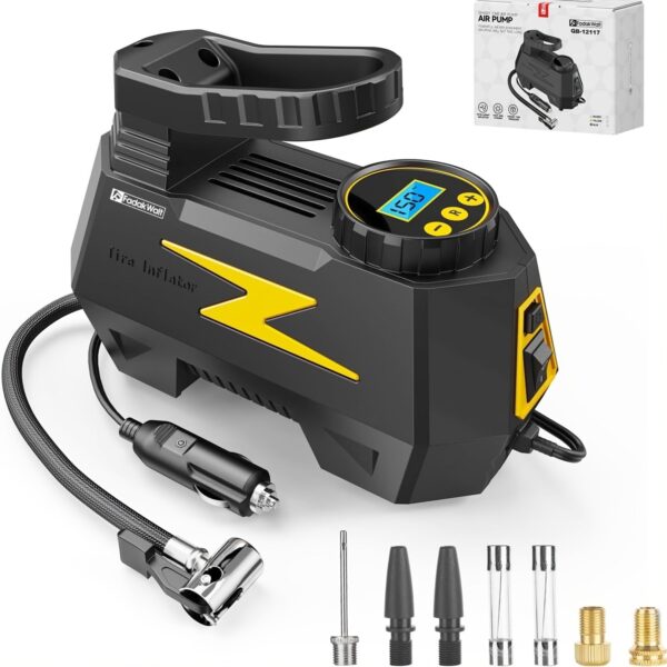 Portable 12V Tire Inflator Air Compressor with Digital Gauge 150PSI