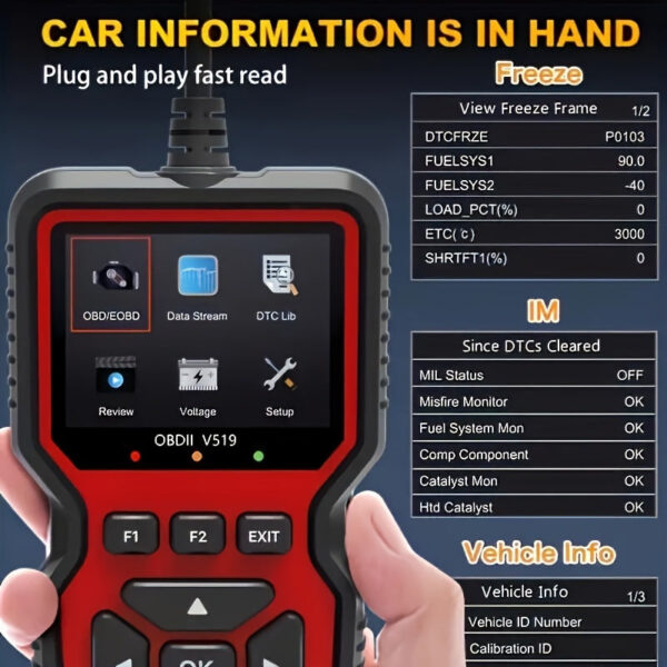 OBD2 Car Diagnostic Scanner - Engine Code Reader for OBDII Vehicles 1996+ - Image 4