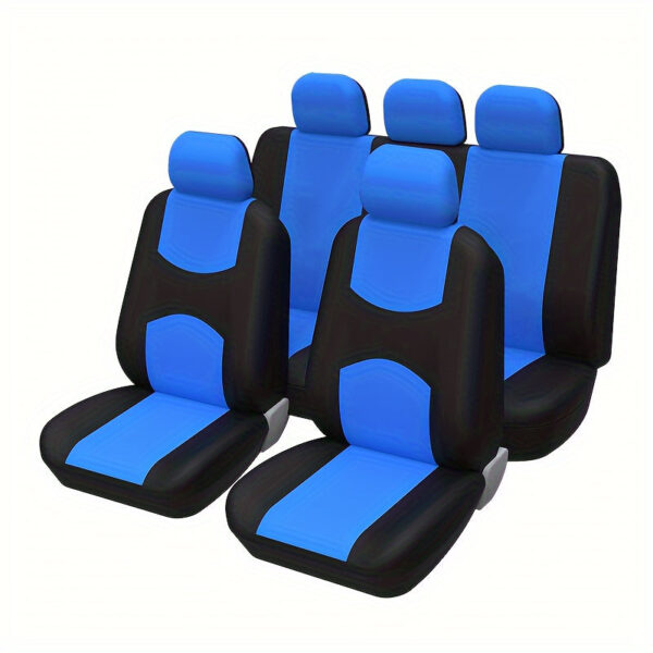 Universal Car Seat Covers Full Set Black Cloth - Image 4