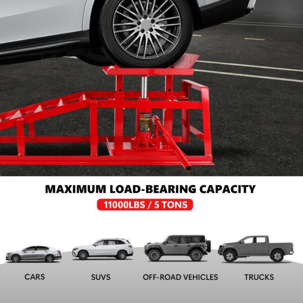 Steel Car Service Ramps with Hydraulic Lift 5 Ton Capacity 2-Pack - Image 3
