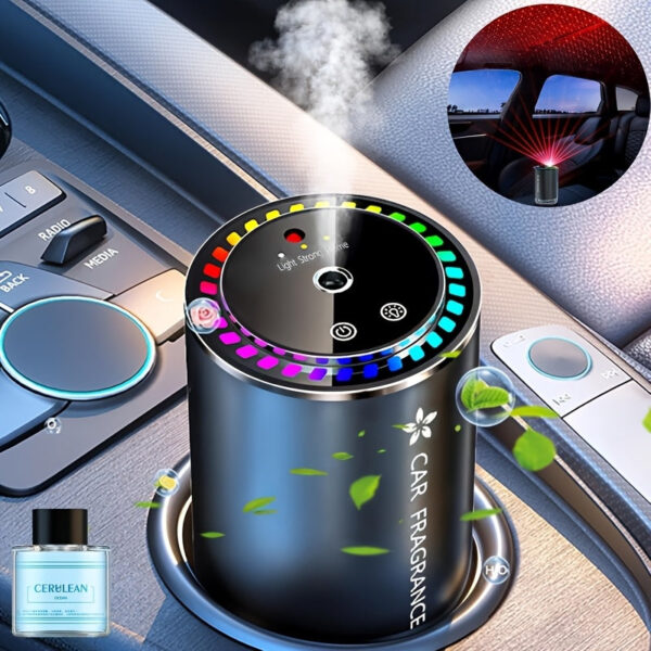 Smart Car Air Freshener with LED Projector Light and Music Sync