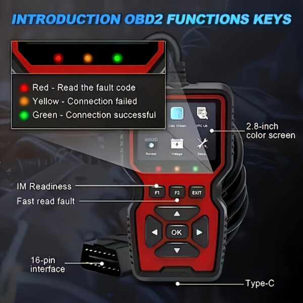 V519 OBD2 Code Reader Scanner with Battery Test - Image 5