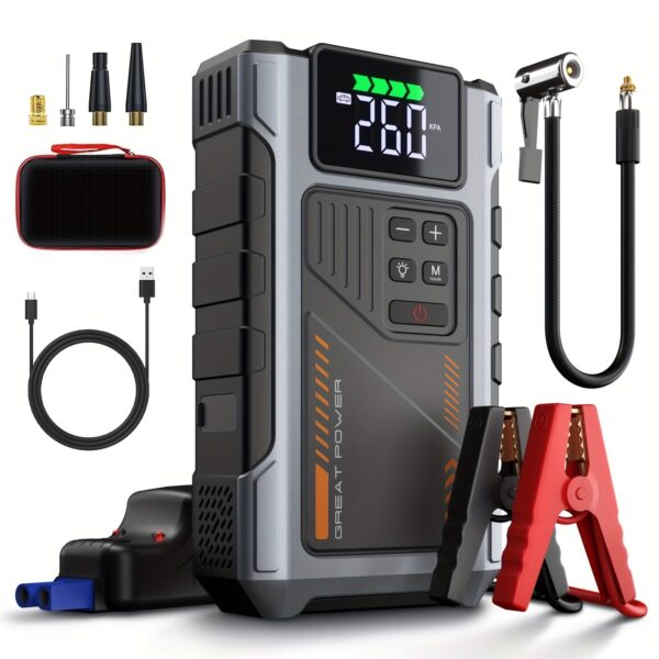 Geeneu W100 Portable Car Jump Starter with Air Compressor 2500A Peak - Image 6