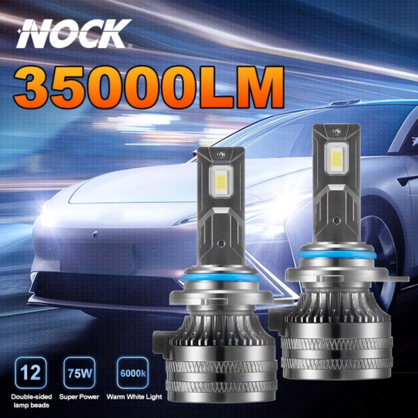 LED Headlight Bulbs H4/H7/H11/9005/9006 - 75W 6000K Error-Free Replacement Kit